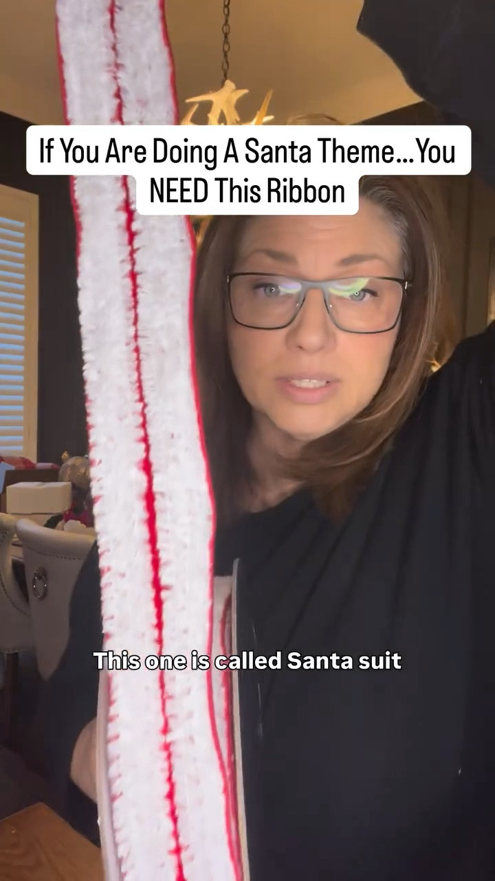 Meet the Santa Suit Ribbon — a 2.5 inch red velvet ribbon with white fuzzy borders that looks just like Santa’s coat. 🎅❤️
It comes in a 10-yard roll, which is always a win when it comes to designer ribbon. So much value and so many possibilities!

Pair it with a 4-inch plain red velvet for the perfect layered bow, or use it throughout a red and white Santa-themed tree. It adds that whimsical, cozy Christmas touch without being over the top.

I absolutely love this one!

Comment “Decor” for links to this festive ribbon!

#Christmas #Ribbon #Santa #SantaClause #RedAndWhiteChristmas #ChristmasDecor #HolidayDecor #ChristmasTree #Decorating #ChristmasInspo

#LTKHome #LTKSeasonal #LTKHoliday
