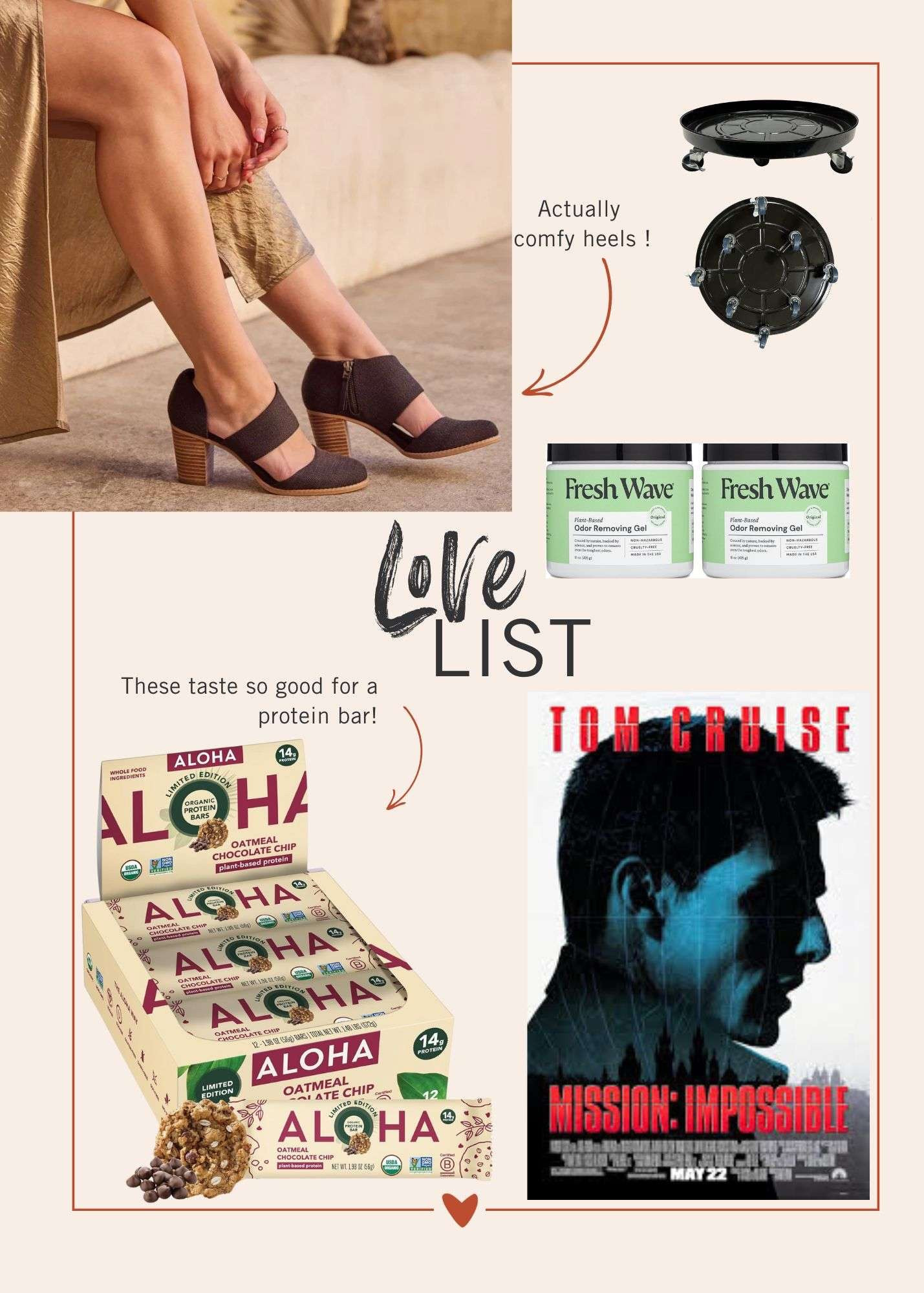 This weeks faves including comfy heels and odor absorbing gel (that actually works!)