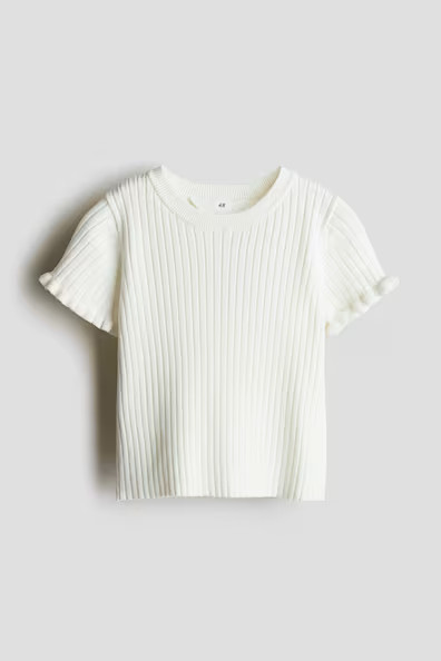 H & M - Rib-knit Top - White | H&M (US + CA)