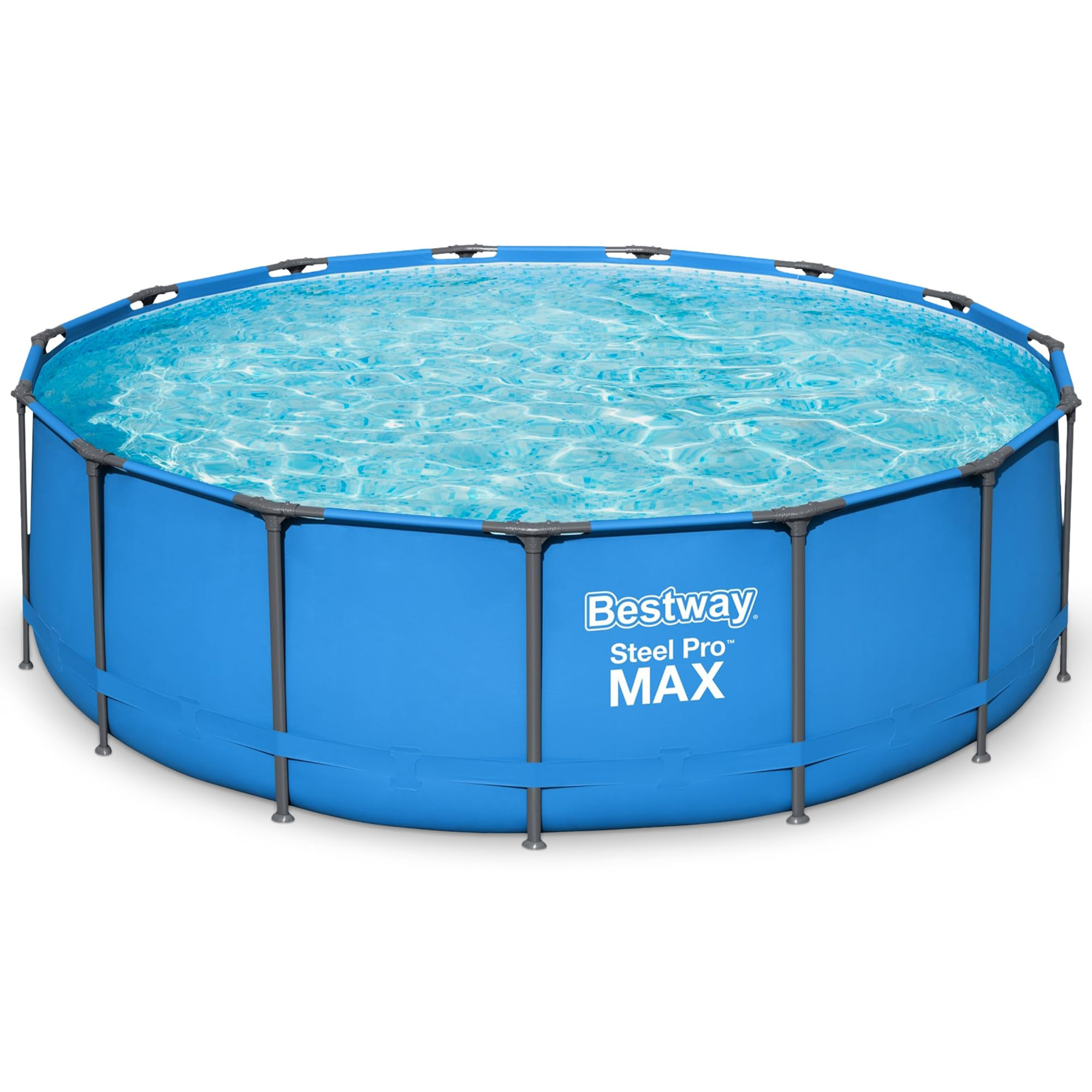 Bestway 15’ x 48" Steel Pro MAX Round Frame Above Ground Swimming Pool, 42" Water Depth, Blue | Amazon (US)
