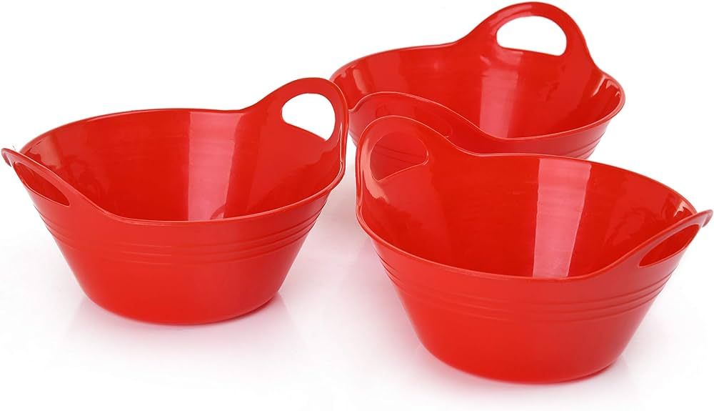 Mintra Home Plastic Bowls with Handles (970ml Small 3pk, Red) | Amazon (US)