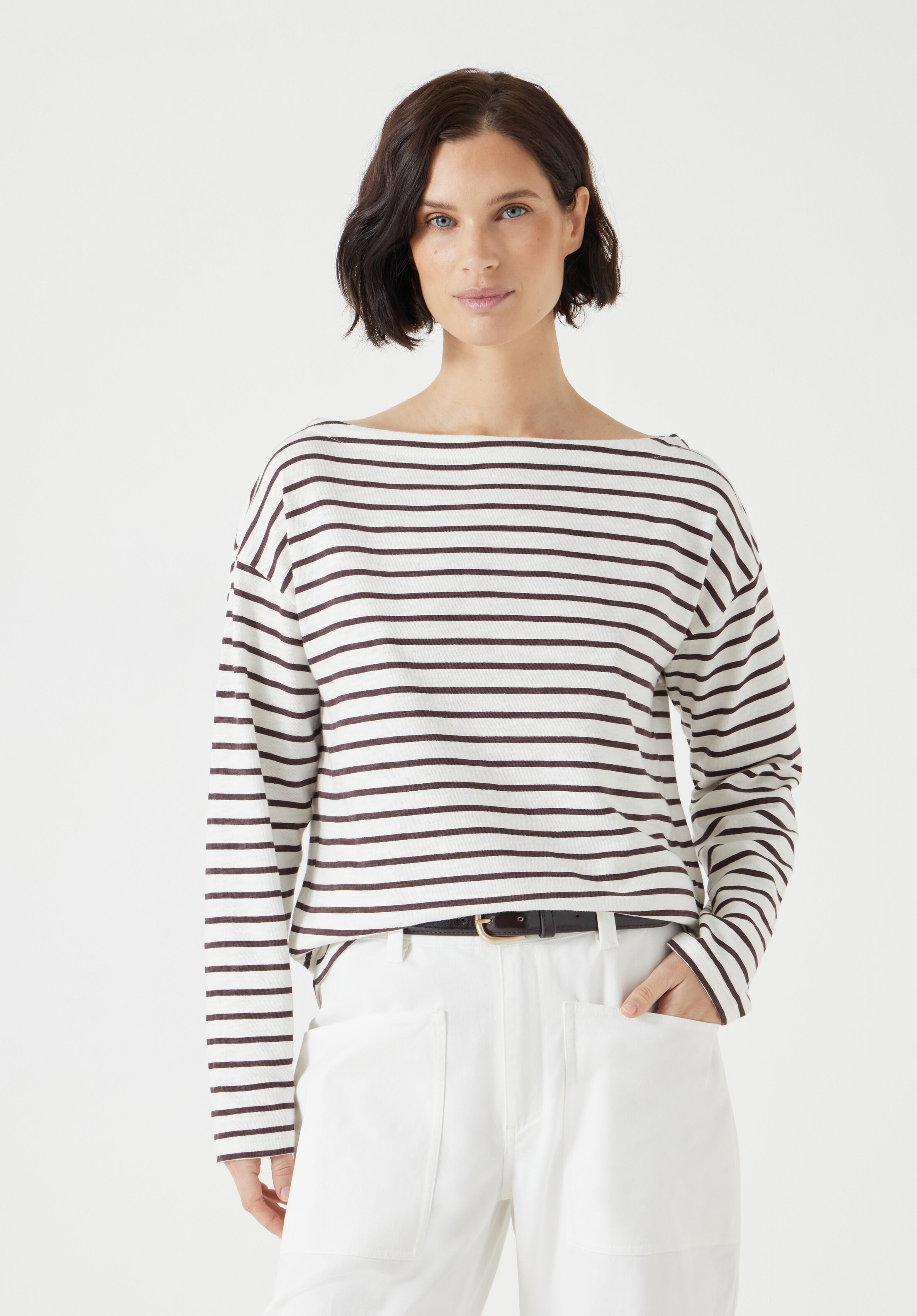 Slash Neck Stripe Top | Hush UK