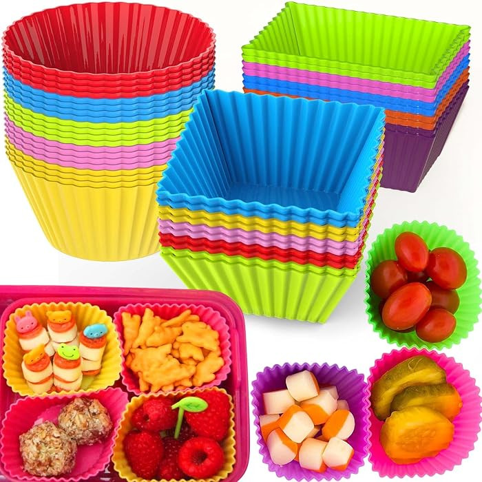 40 Pcs Silicone Lunch Box Dividers,Reusable Lunch Bento Box Accessories for Kids,Lunchbox Supplie... | Amazon (US)