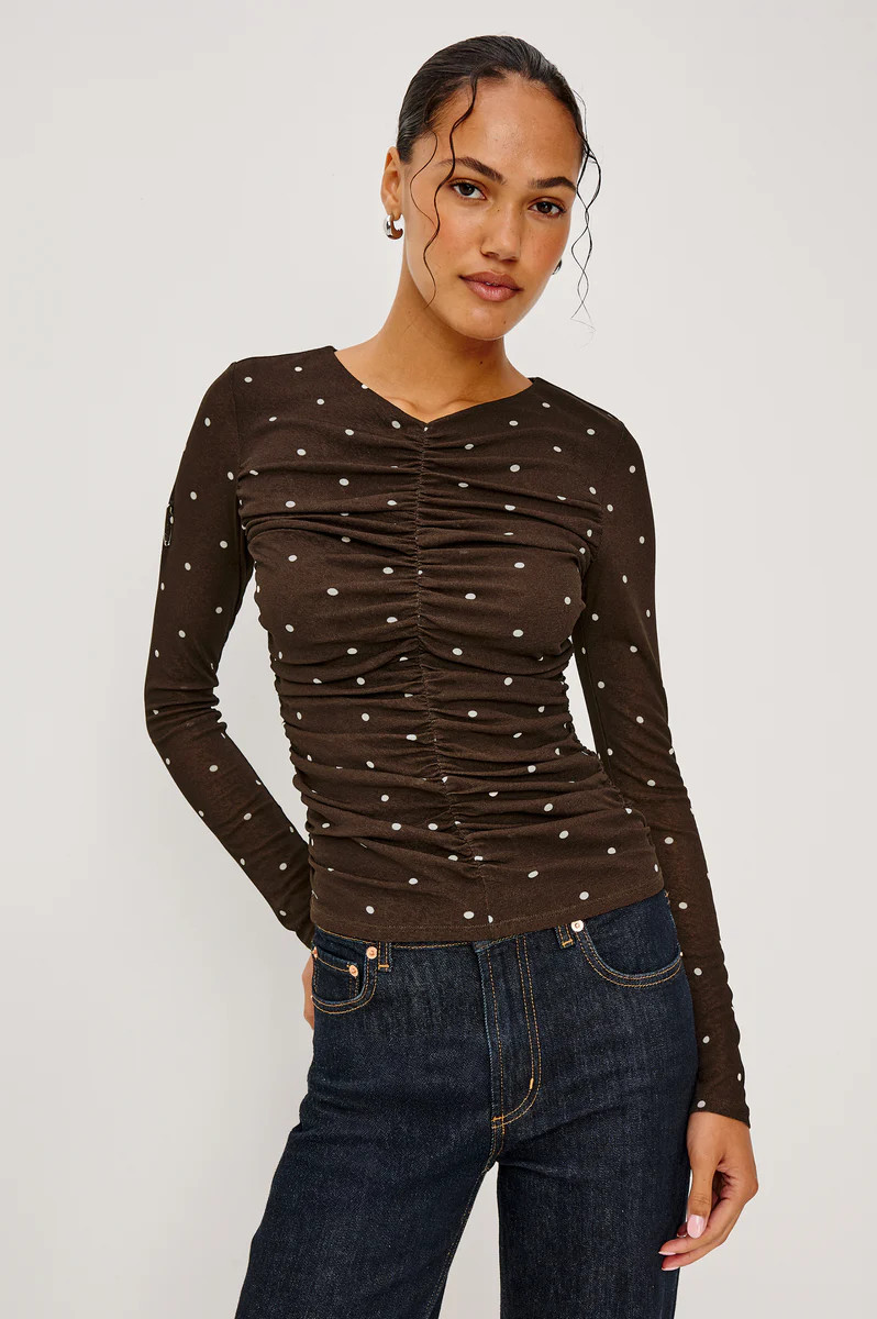 GEORGINA TOP - COCOA POLKA DOTS | Rails