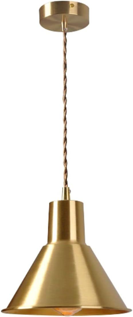 KCO Lighting Industrial Pendant Light Golden Brass Ceiling Pendant Lamp Adjustable Hanging Pendan... | Amazon (US)