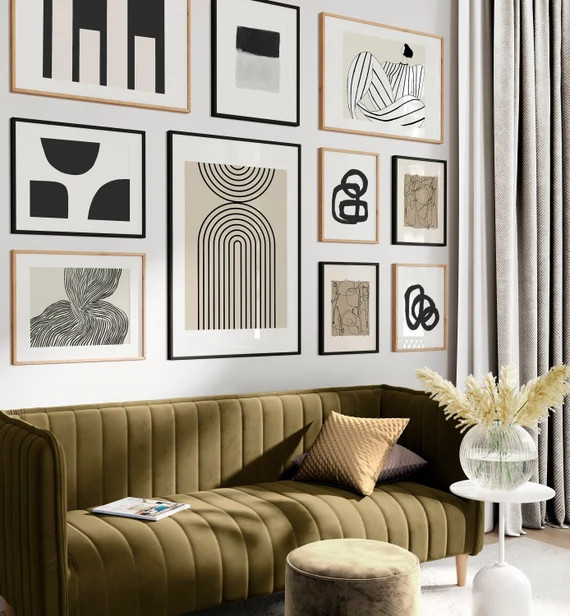 Modern Abstract Print Set Of 10, Bundle Print set, Neutral Abstract Art, Printable Art, Gallery W... | Etsy (US)