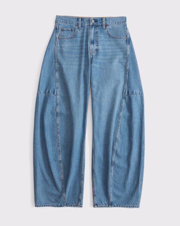 Curve Love Mid Rise Ultra Barrel Jean | Abercrombie & Fitch (US)