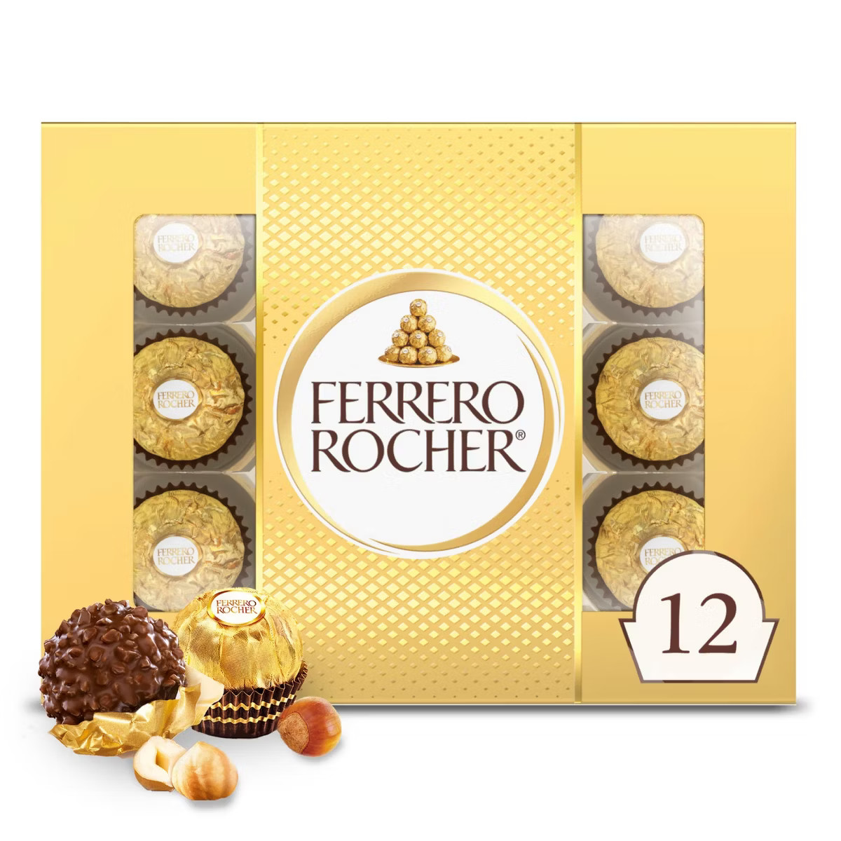 Ferrero Rocher Fine Hazelnut Chocolate Candy - 5.3oz/12ct | Target