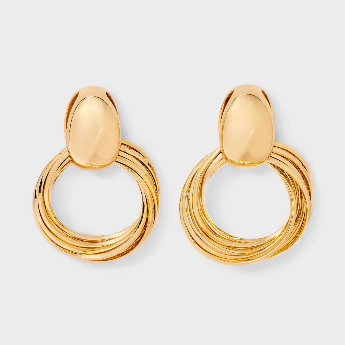 Twisted Doorknocker Earrings - Universal Thread™ Gold | Target