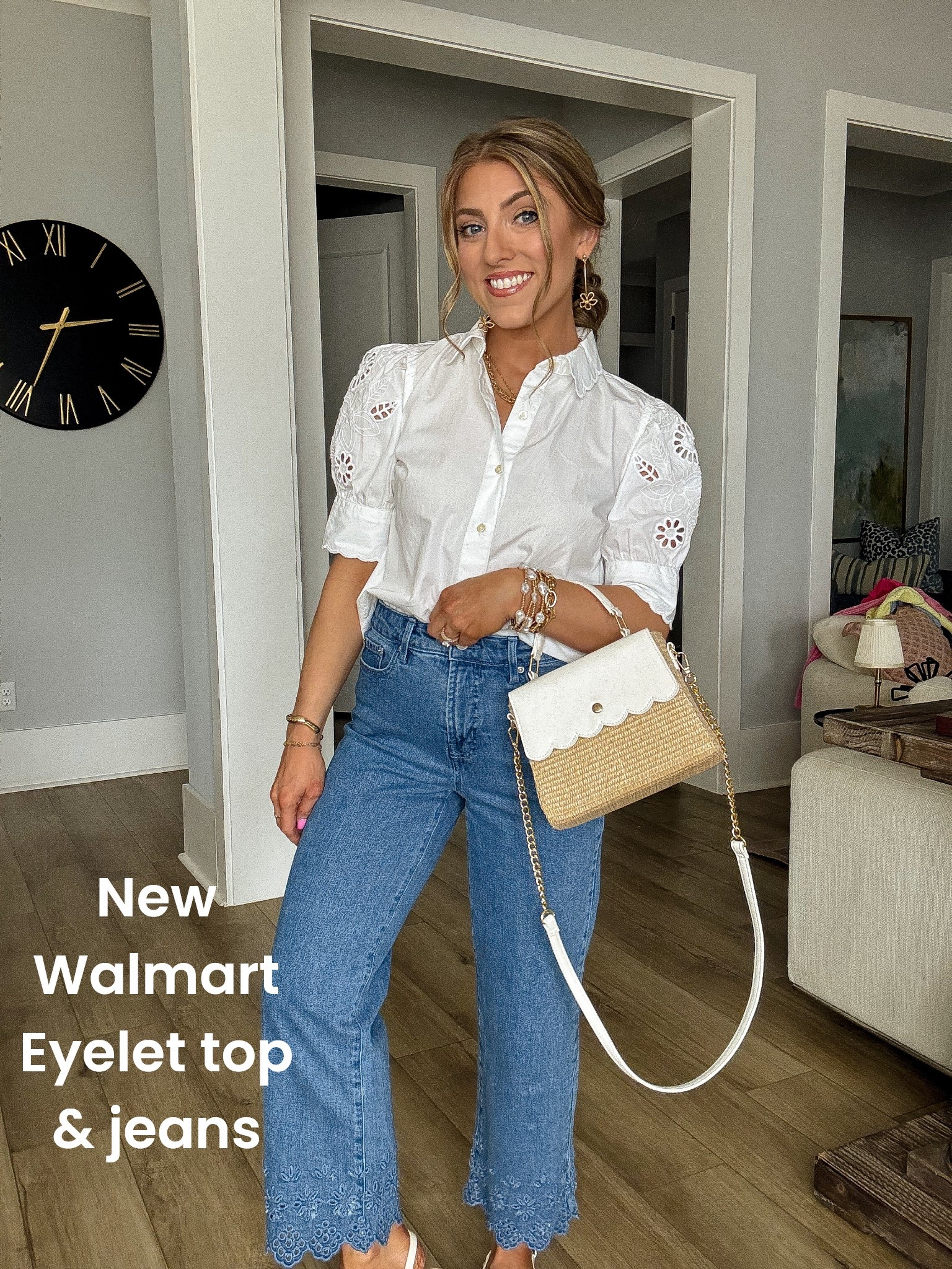 This might be one of my favorite Walmart outfits lately 🤍 The white eyelet puff sleeve blouse is timeless and feminine, and these wide leg jeans with scalloped hem detail are such a standout piece.

Classic, polished, and perfect for spring and summer. I love this for church, work, or an elevated everyday look. Affordable fashion that looks high-end is always a win!

#WalmartStyle #WhiteBlouse #WideLegDenim #SpringFashion #AffordableChic #WalmartNewArrivals #FeminineDetails #BudgetFriendlyStyle

#LTKPetite #LTKootd #LTKmomlife