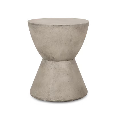Vynxaria Patio Coffee Tables - Light Grey 15.25" Hourglass Outdoor Side Table | Target