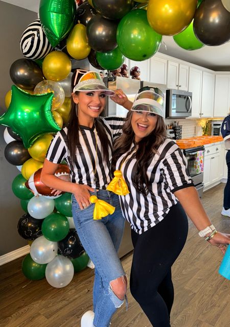 The most fun day celebrating our little football baby! My sister in law and I love our iridescent visors and wanted an excuse to wear them, so these referee outfits were a great ‘fit choice. I got the Youth Large and love the fit! It comes with the shirt, flag and whistle for under $10! 

Also linking Braxton’s new Green Machine Drift Trike and his football birthday invitations here. 

#LTKparties #LTKstyletip