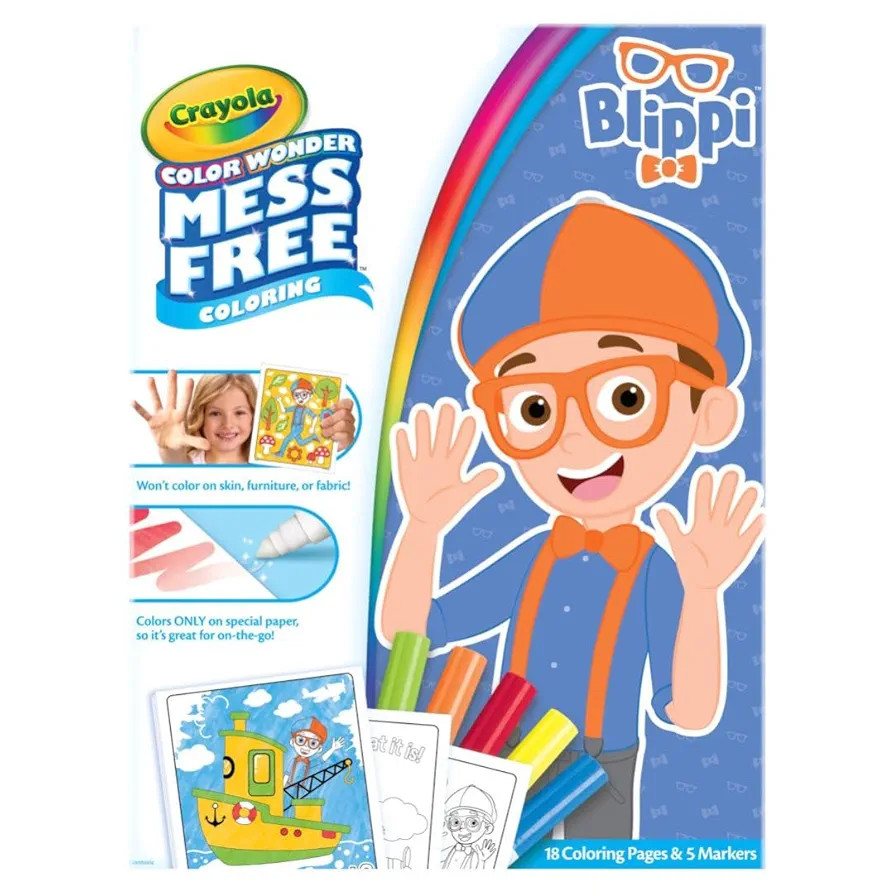 Crayola Blippi Color Wonder Coloring Set, 18 Blippi Mess Free Coloring Pages for Toddlers, Travel... | Amazon (US)