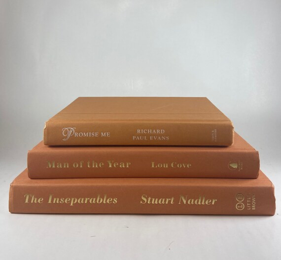 Orange Books  Pumpkin  Real Books for Home Decor  Home - Etsy | Etsy (US)