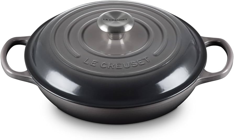 LE CREUSET Signature Sh.Casserole/braiser 26cm Flint SS Knob | Amazon (UK)