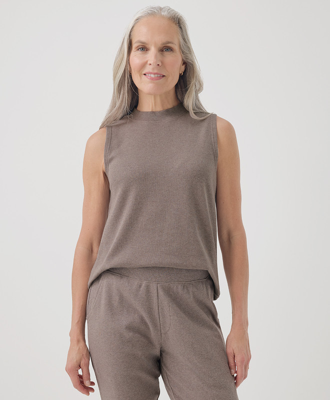 Women’s Airplane Mock Neck Shell made with Organic Cotton | Pact | Pact Apparel