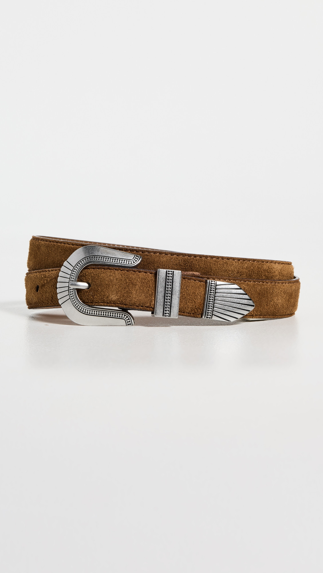 Madewell Overt Western Belt Warm Chestnut Suede M | Shopbop