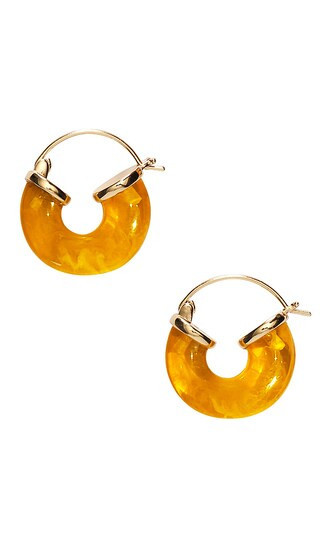ANNI LU Petit Swell Hoop Earrings in Yellow. | Revolve Clothing (Global)