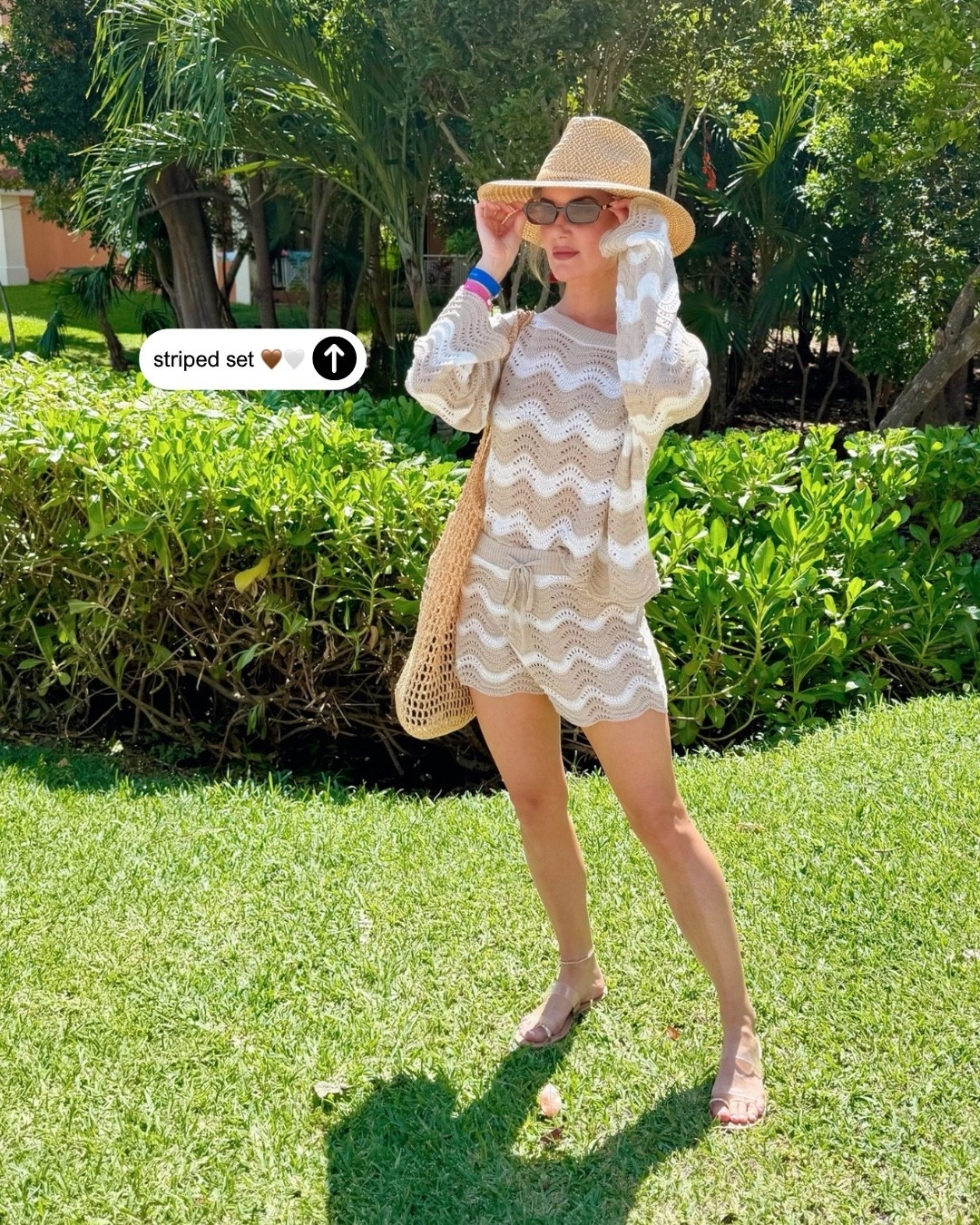 Beach vacation outfits – wearing a small in the striped crochet set, and swimsuit. Take 15% off @Cupshe with code CAS15 

#LTKSwim #LTKSaleAlert #LTKTravel