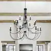 Maxax 20-Light 47 in. Black Modern Candle Dimmable Chandeliers Dining Room Kitchen Ceiling Lights Foyer Bedroom Lighting 19223-20BK | The Home Depot