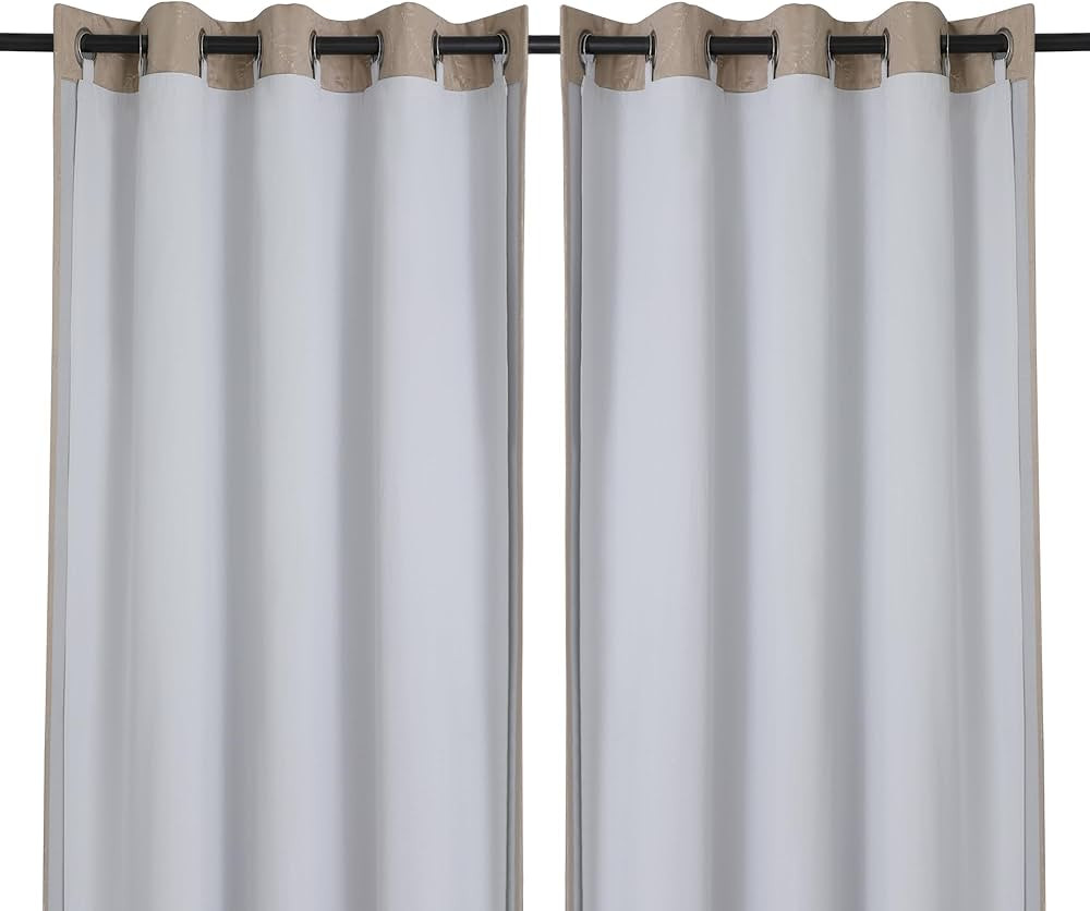 Chyhomenyc Window Blackout Curtain Liners with 18 Rings, Thermal Insulated 100% Blackout Liner fo... | Amazon (US)