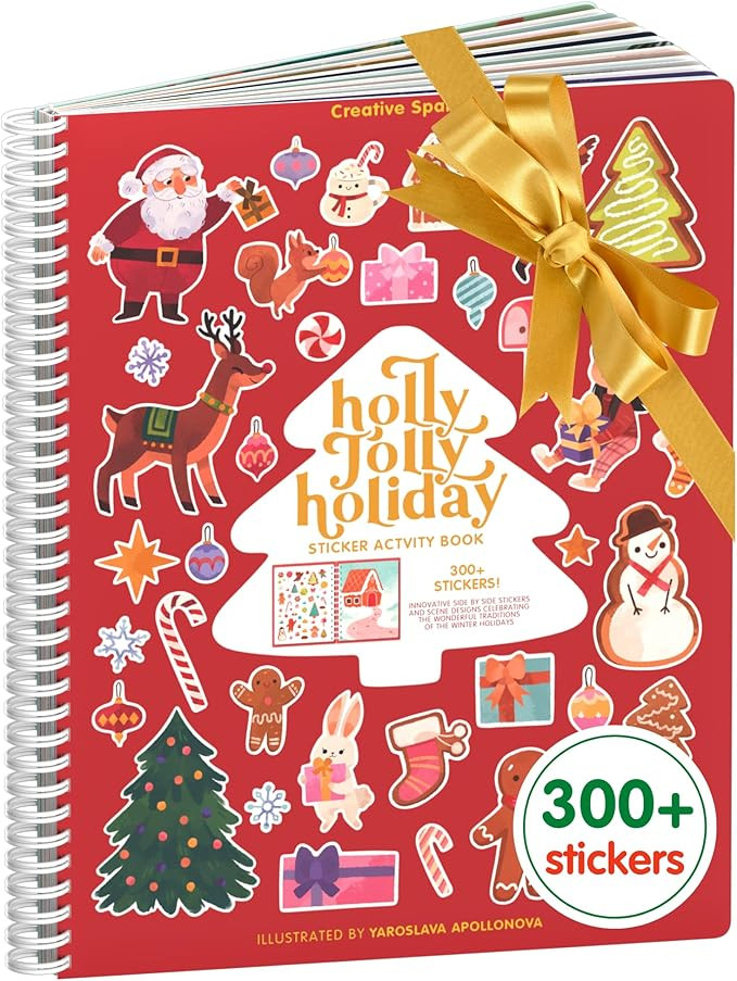 CUPKIN Holly Jolly Holiday Stickers for Kids Toddler Sticker Book, Santa Christmas Activity Book,... | Amazon (US)