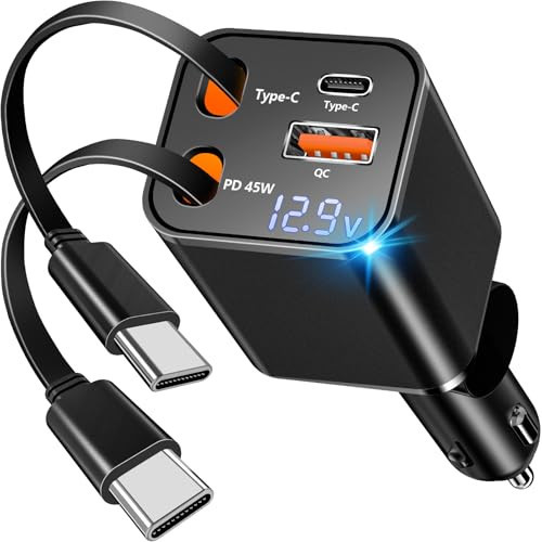 Apple MFi Certified Retractable Car Charger, 120W USB C Car Phone Charger | Amazon (US)