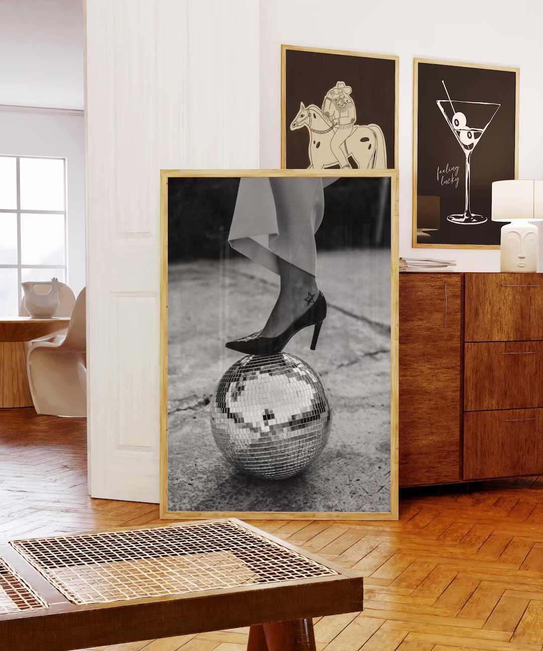 70s Disco Ball Poster: Retro Black and White Wall Art (Digital Download) | Etsy (US)