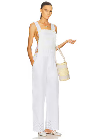 Helsa The Summer Overalls With Vintage Swiss Embroidery in White from Revolve.com | Revolve Clothing (Global)