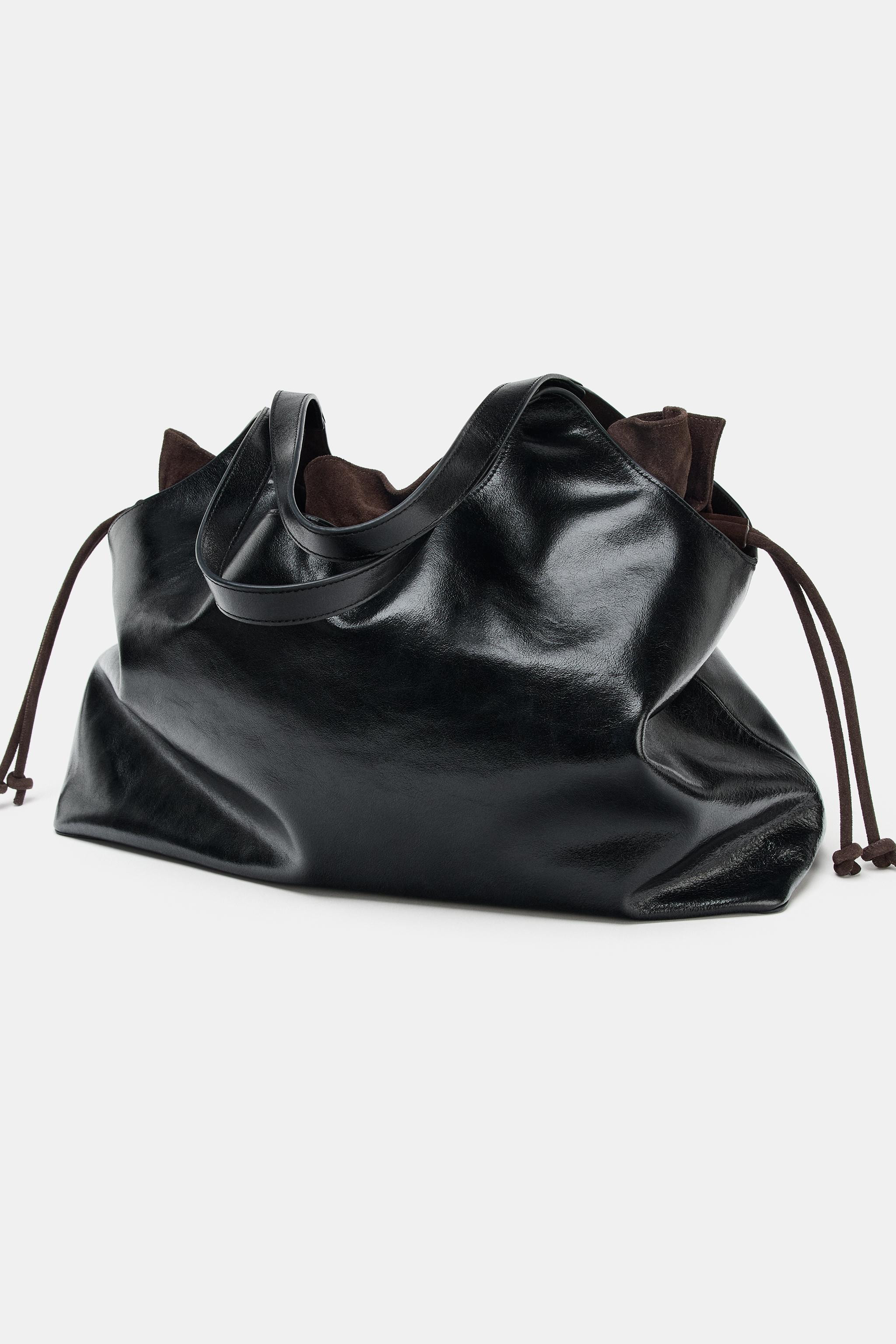 LIMITED EDITION LEATHER MAXI SHOPPER | Zara US