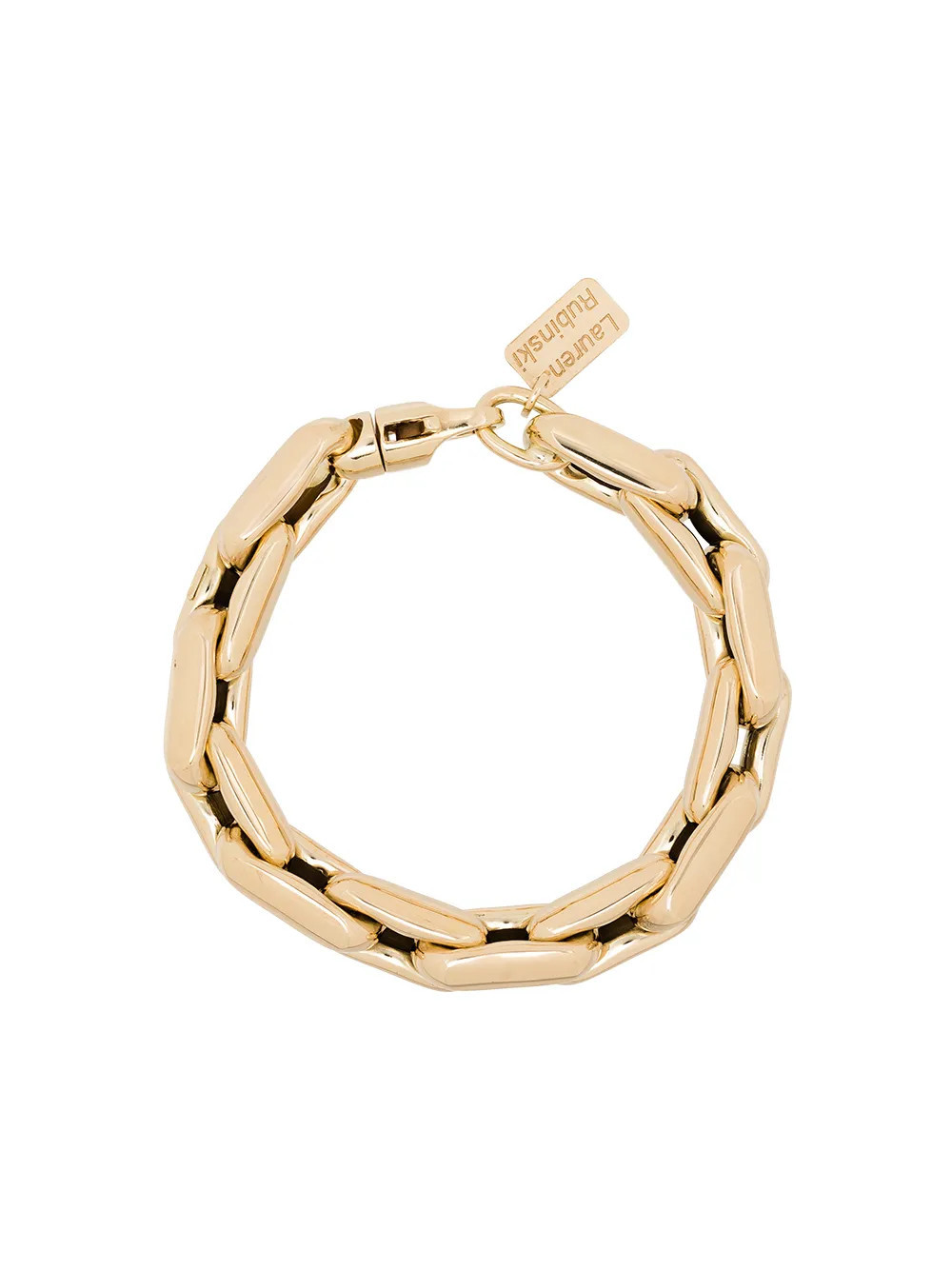 Lauren Rubinski 14kt yellow gold chain-link bracelet | Farfetch Global