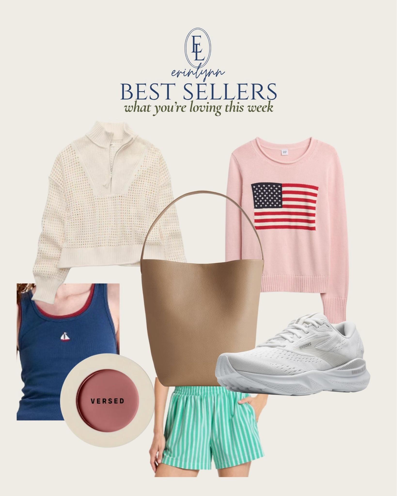 This week's best sellers are a mix of summer staples and nostalgic favorites I'm reaching for on repeat.

The Old Navy open-knit sweater, pink Gap flag sweater, striped shorts, everyday tote, Brooks sneakers, and the Versed blush have all been standout finds lately.

Old Navy sweater, Gap flag sweater, striped shorts, tote bag, Brooks sneakers, Versed blush, summer style, classic casual outfit

#LTKootd #LTKSaleAlert