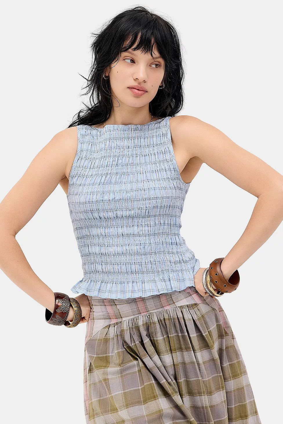 Daisy Street UO Exclusive Shirred Top | Urban Outfitters UK