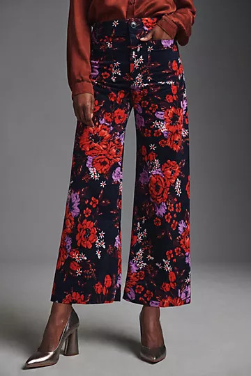 The Colette Cropped Wide-Leg Velvet Pants | Anthropologie (US)