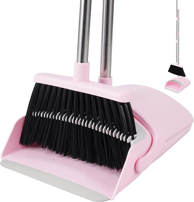 Broom and Dustpan Set for Home, 52\u201d Long Handle Broom with Dustpan Combo Set with Dust Pan T... | Amazon (US)