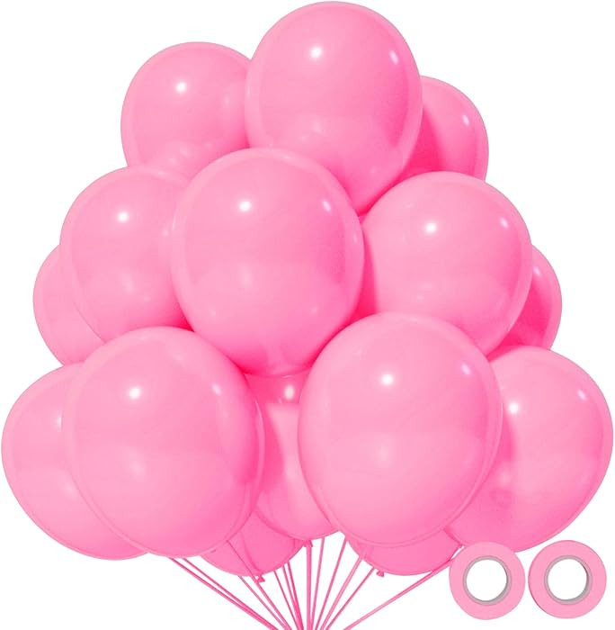 Pink Balloon 110pcs, Pink Latex Balloons12 inch for Birthday Valentine's Day Wedding(with 2 Ribbo... | Amazon (US)