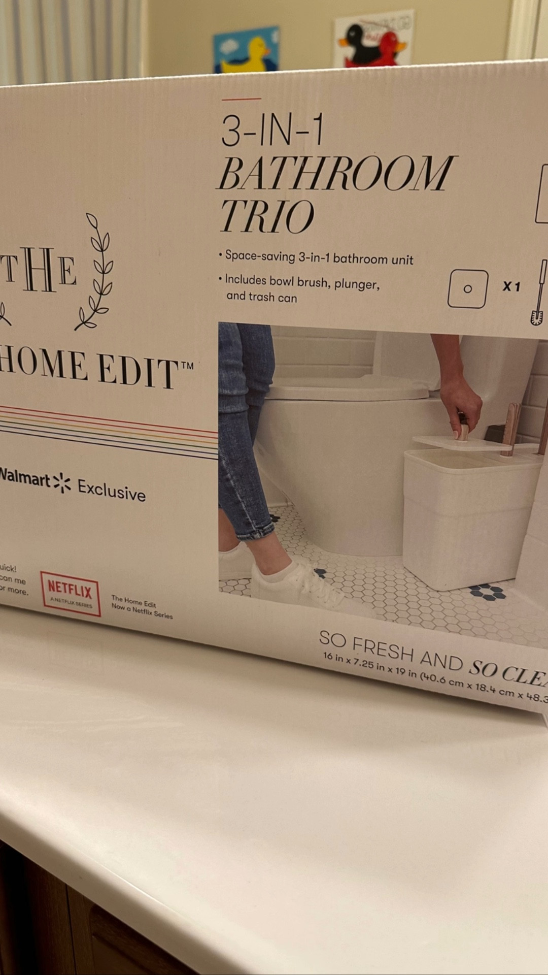 Solution for tight bathroom spaces. 3-in-1 plunger, brush and trash can from The Home Edit Walmart line. 
#thehomeedit #walmartfinds


#LTKhome