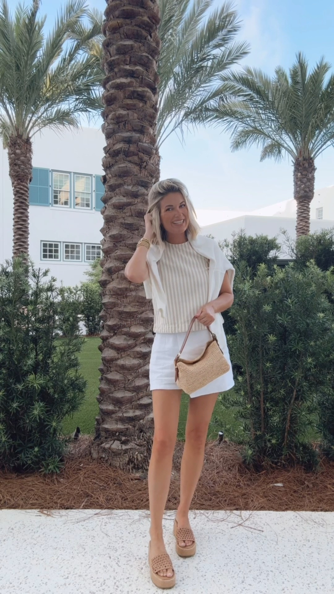 Summer date night outfit!  Small skort and top.  Sandals true to size and so easy to walk in 🙌🏻🙌🏻.

#LTKootd #LTKgrwm #LTKOver40