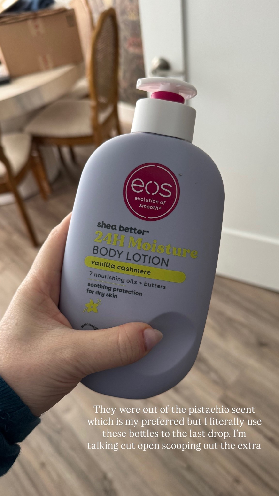 If you love smelling good but also need real moisture, these EOS lotions are elite 🤍 The Vanilla Cashmere is warm, cozy, and slightly sweet — that soft “your skin but better” scent that layers beautifully with perfume. The Pistachio version is a little brighter and creamier, still gourmand but lighter and fresh. Both have that rich-but-not-greasy texture that actually sinks in, keeps skin smooth, and gives that subtle glow.

Perfect for daily layering, post-shower moisture, and making your skin feel expensive without the price tag. These are always in my rotation ✨

#LTKdayinmylife #LTKgrwm #LTKBeauty