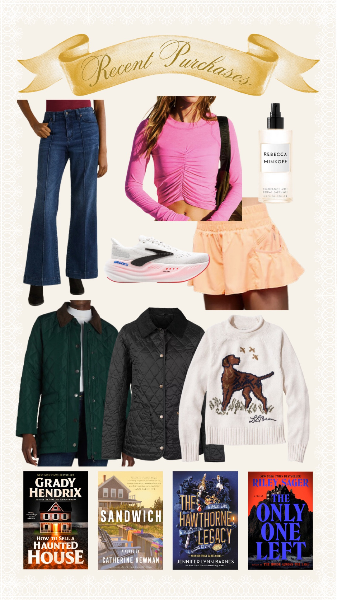 recent fall purchases!!! my running staples, quilted jackets, spooky reads, CHEAP denim, and the cutest dog sweater🤍

#LTKSeasonal #LTKFitness #LTKFindsUnder100