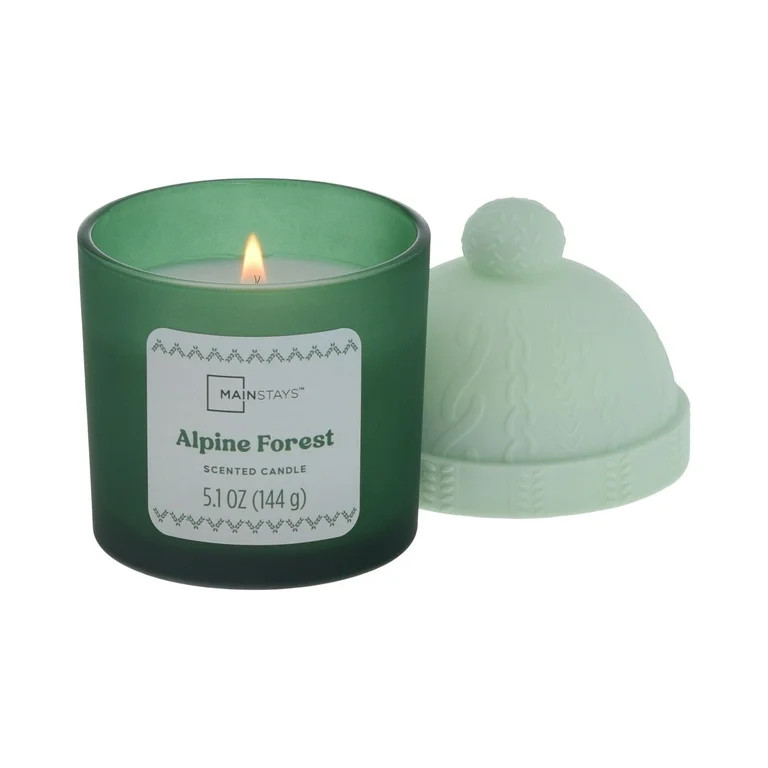 Mainstays 1-Wick Beanie Lid Scented Jar Candle, Alpine Forest, 5.1oz. | Walmart (US)