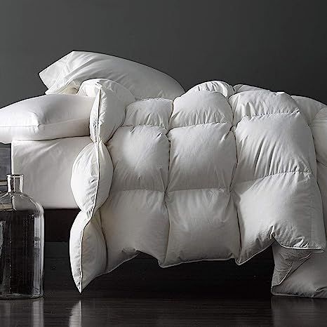 Royoliving Premium Greyduck Feathers Down Comforter Twin Size All Season Medium Warmth Solid Whit... | Amazon (US)