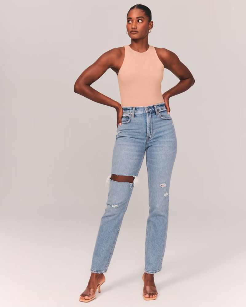 Curve Love 90s Ultra High Rise Straight Jeans | Abercrombie & Fitch (US)