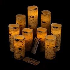 Antizer Flameless Candles Battery Operated Candles Birch Bark Effect 4" 5" 6" 7" 8" 9" Set of 9 I... | Amazon (US)