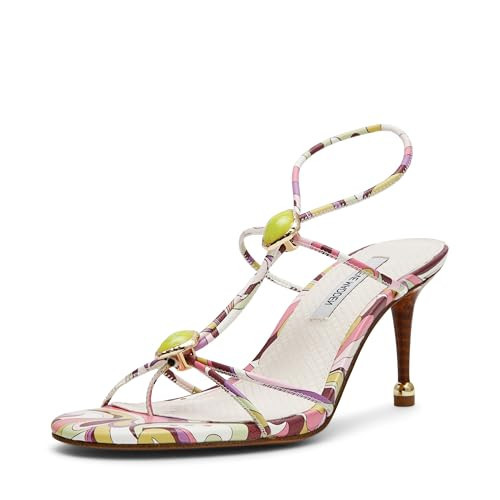 Steve Madden Women's Ramos Heeled Sandal, Pink Print Stones, 7.5 | Amazon (US)