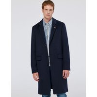 Scotch & Soda Men's Wool Blend Overcoat - Navy, Navy,Beige | Marks & Spencer (UK)