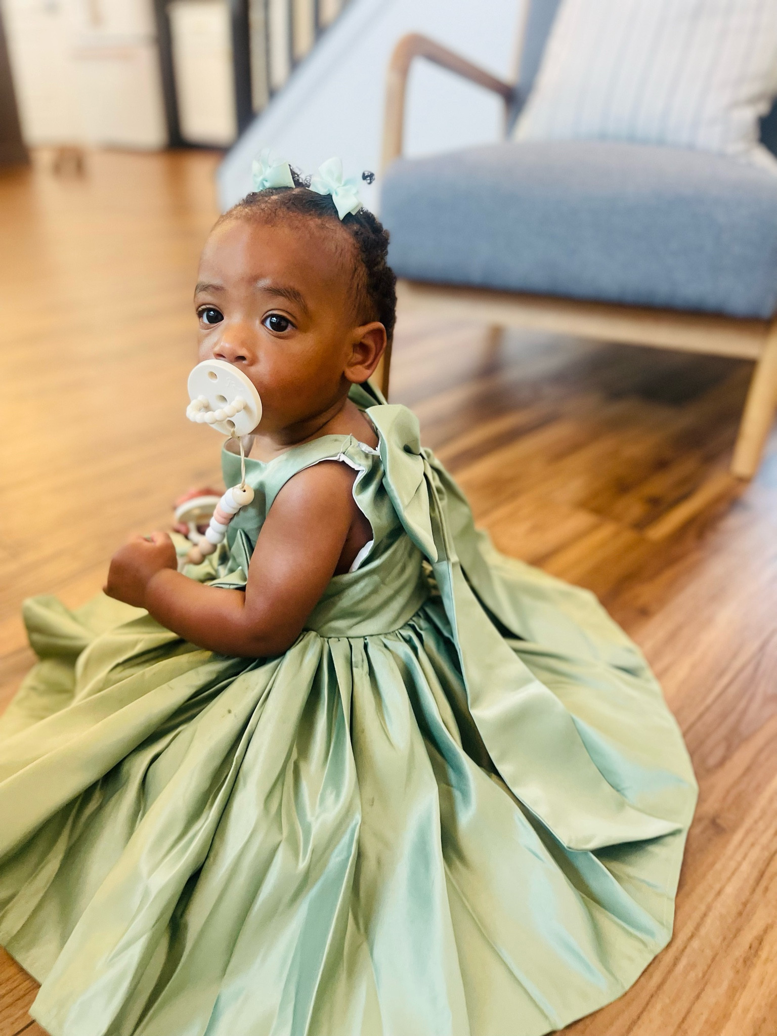 Baby Layla is ready for family pictures! We went with sage green this year. This dress also comes in white. 

#LTKkids #LTKfamily #LTKHoliday