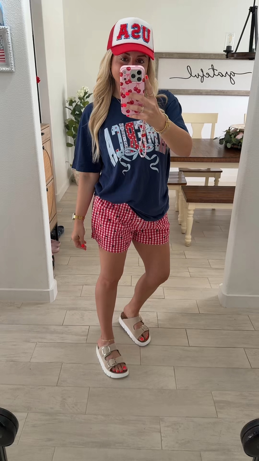 4th of July outfit! 
Large tee
Shorts small
Sandals tts

#LTKootd