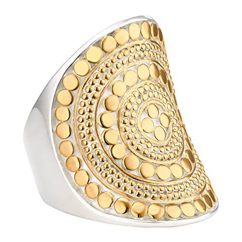 Anna Beck Gold-Plated Beaded Saddle Ring, Size 6.0 | Amazon (US)