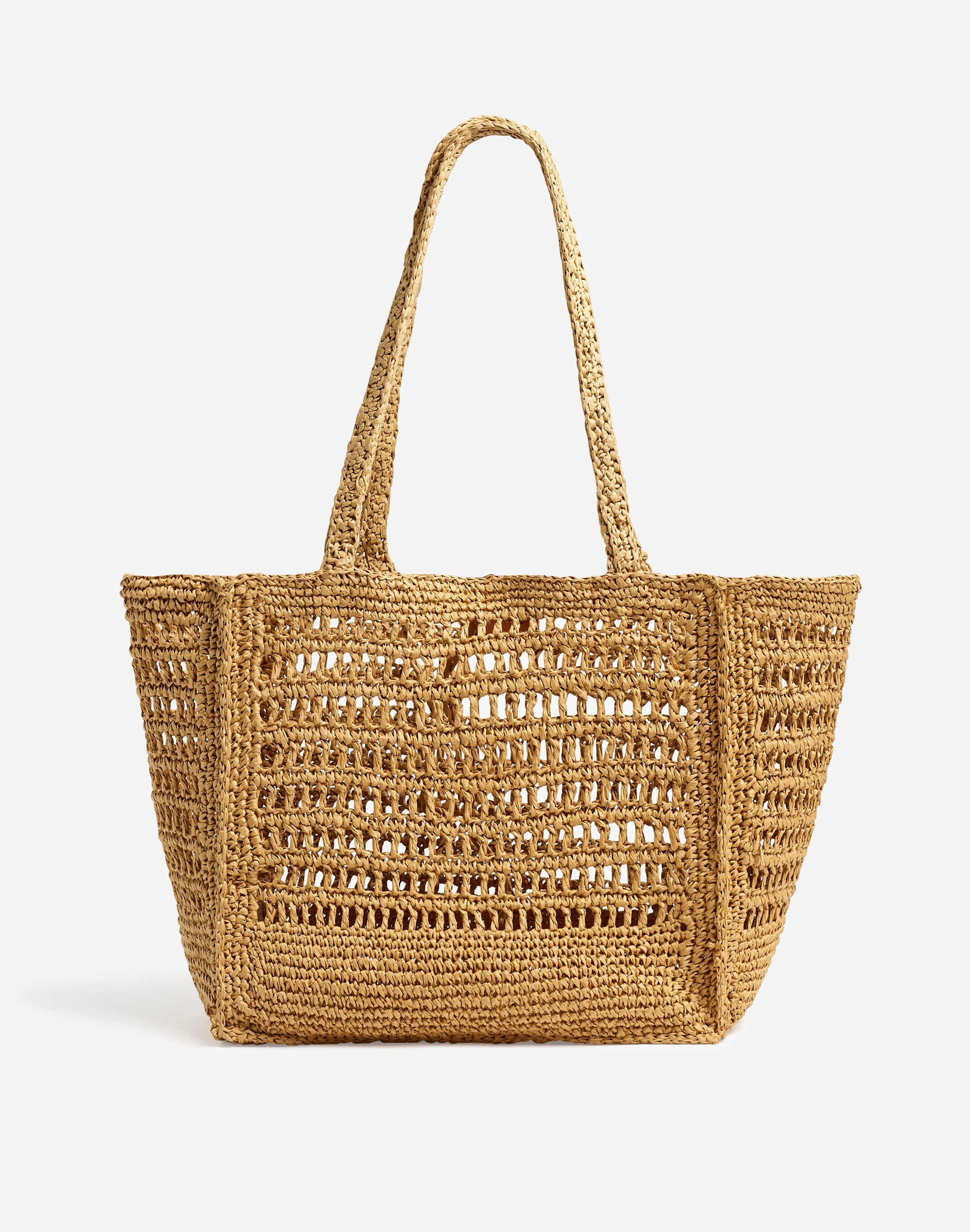 The Open-Crochet Straw Packable Tote | Madewell